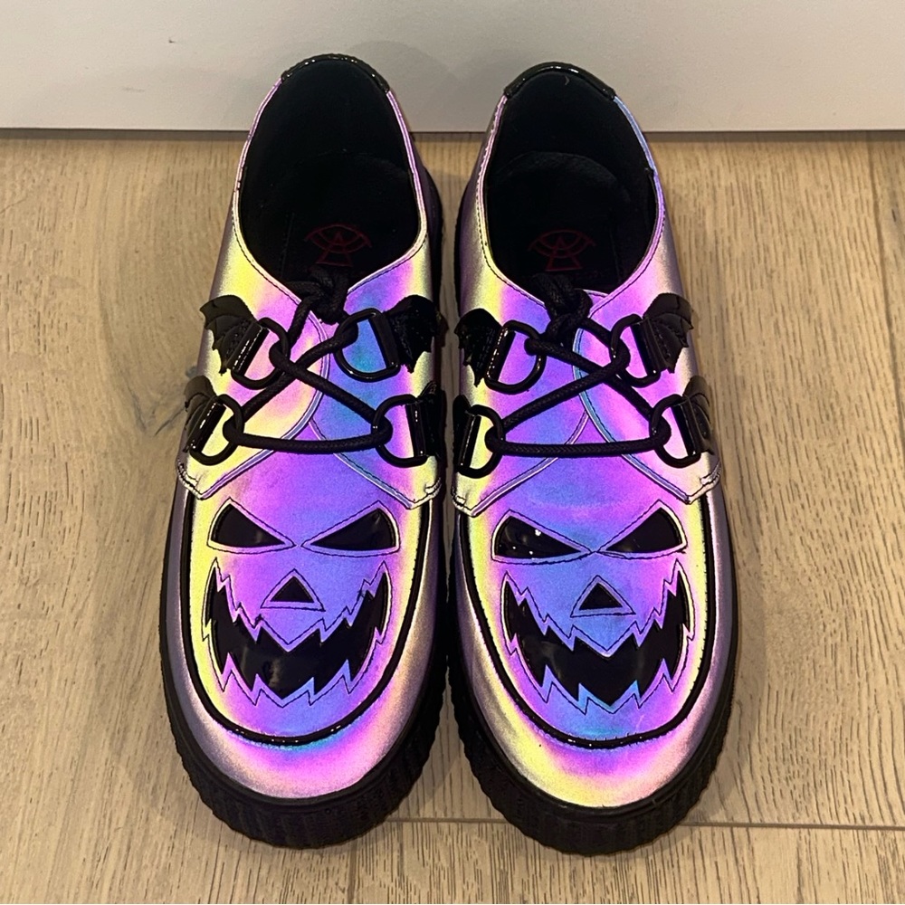 Creeper Style Scary Jack Reflective Shoes, sz 8
